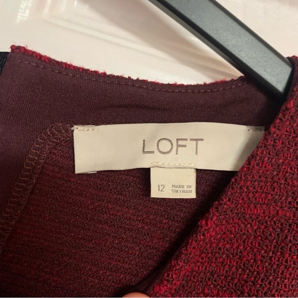 Soft size 12 Red Tweed Shift Dress Ribbon - Picture 5 of 15